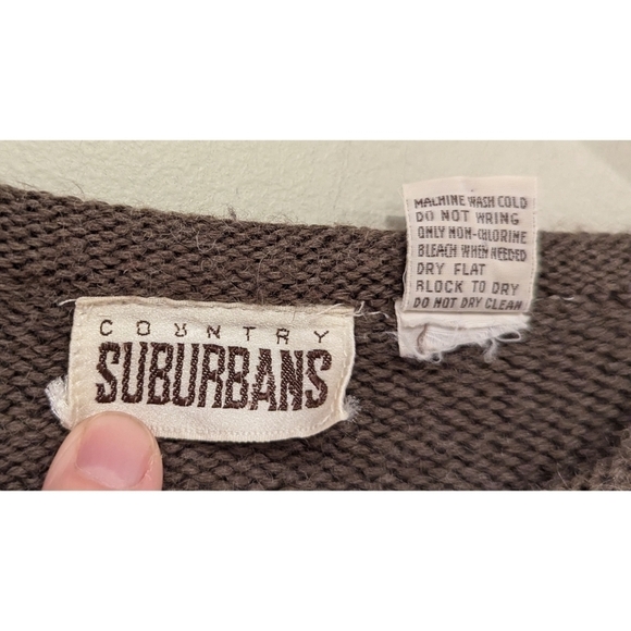Vintage Country Suburbans Knit Cozy House Farm Sweater Size Large - Picture 3 of 7